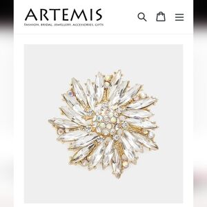 Artemis Boutique Goldtone and Crystal Brooch